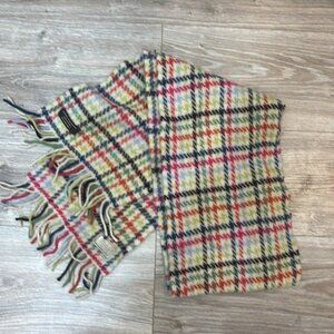 Coach legacy ivory  Multicolor Tattersall Cashmere  wool Scarf 60"